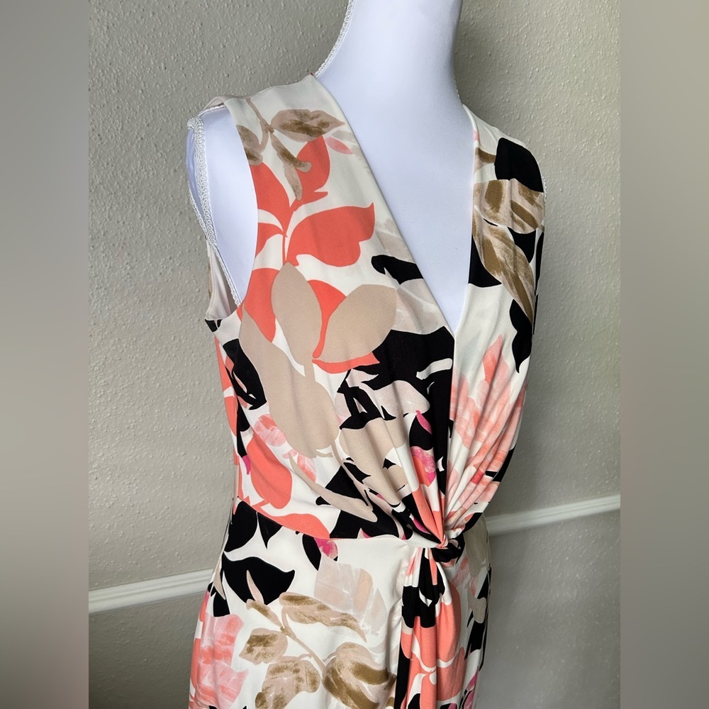 DONNA Karen New York Floral Wrap Sleeveless Dress SZ 6